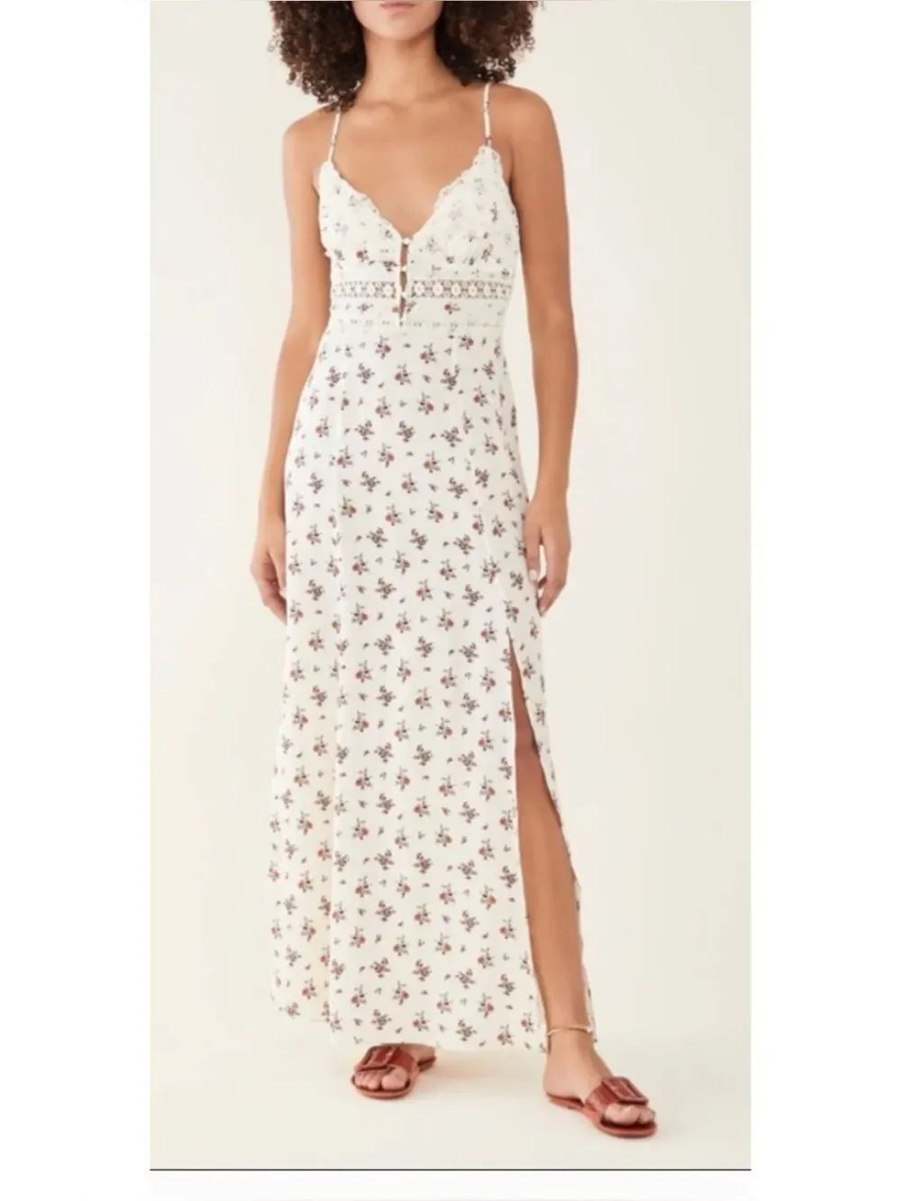 FREE PEOPLE Out and About Floral Maxi Slip Dress Size S ~ NWOT